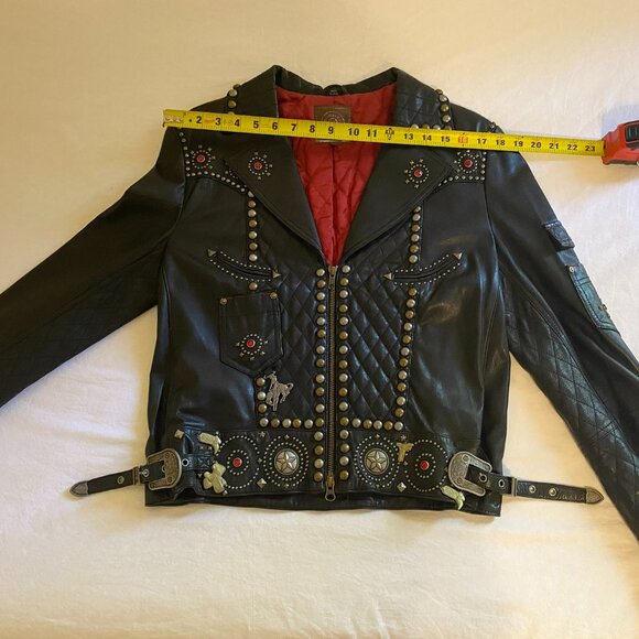 Double D Ranch Leather Jacket "Let er Buck" - Picture 8 of 12